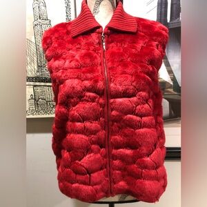 EUC Women’s Vintage Red Fur Vest